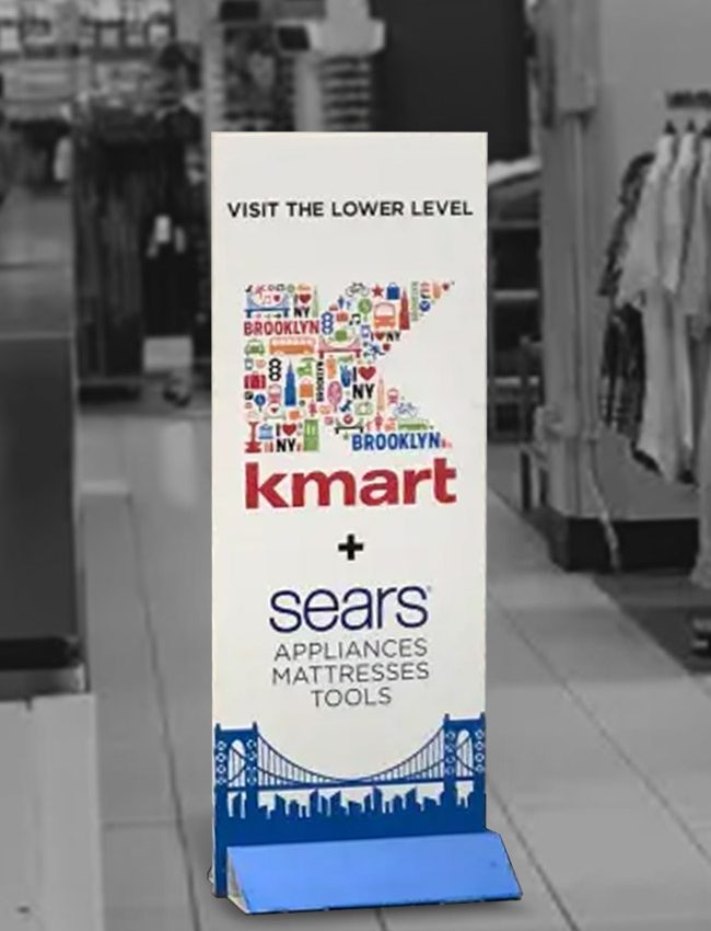 Kmart / Sears NYC Brooklyn Corrugate Standee Navigational Sign